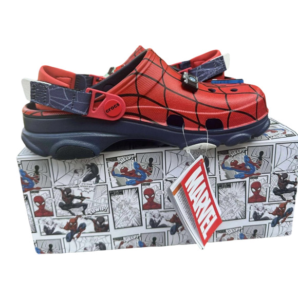 Crocs Marvel x Spider-Man All-Terrain Clogs Navy Men 12/Women 14 New - Picture 4 of 16